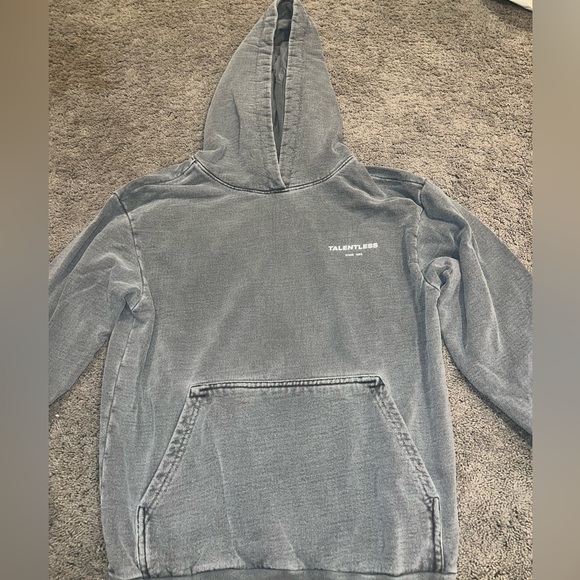 TALENTLESS MENS CIRCLE LOGO PREMIUM GREY HOODIE SZ SMALL - Picture 2 of 6